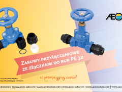 Zasuwy przyłączeniowe  ze złączkami do rur PE 32